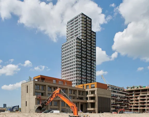 Construction site with crane