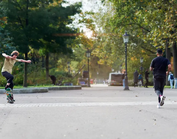 Diversity: Skateboarder in park