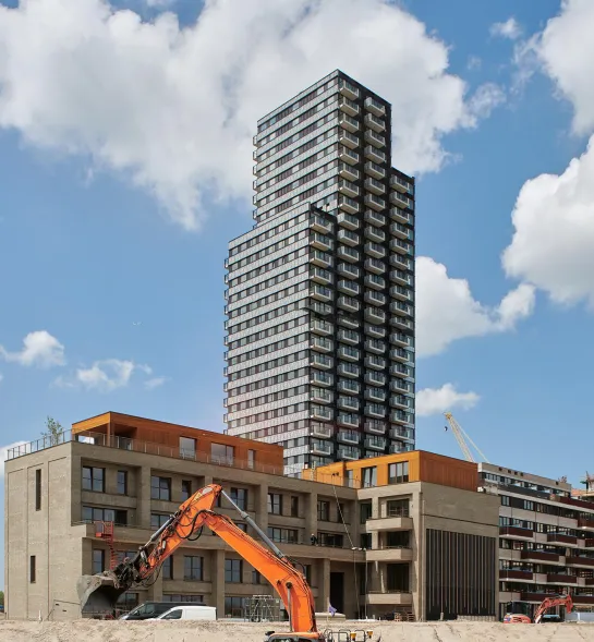 Construction site with crane