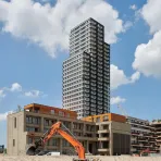 Construction site with crane