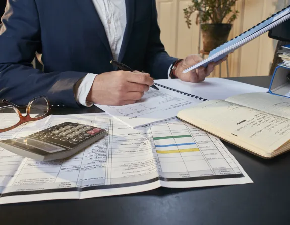 Business man working at desk