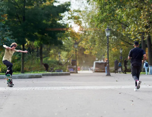 Diversity: Skateboarder in park