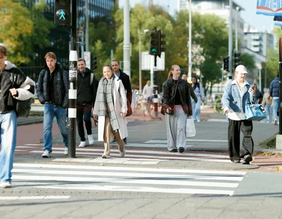 Diversity: Mensen op zebrapad